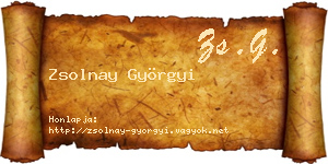 Zsolnay Györgyi névjegykártya